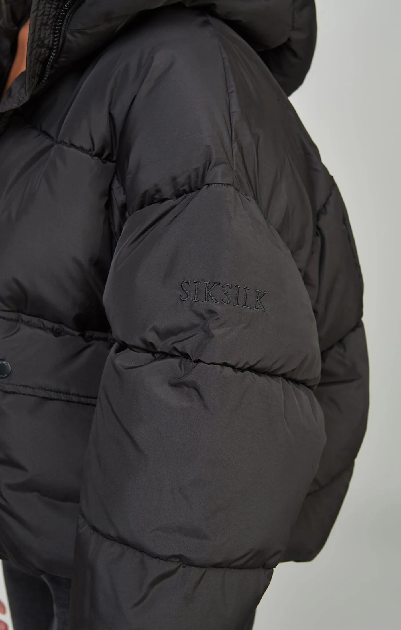 Black Oversized Padded Coat sold by Siksilk product image thumbnail 3