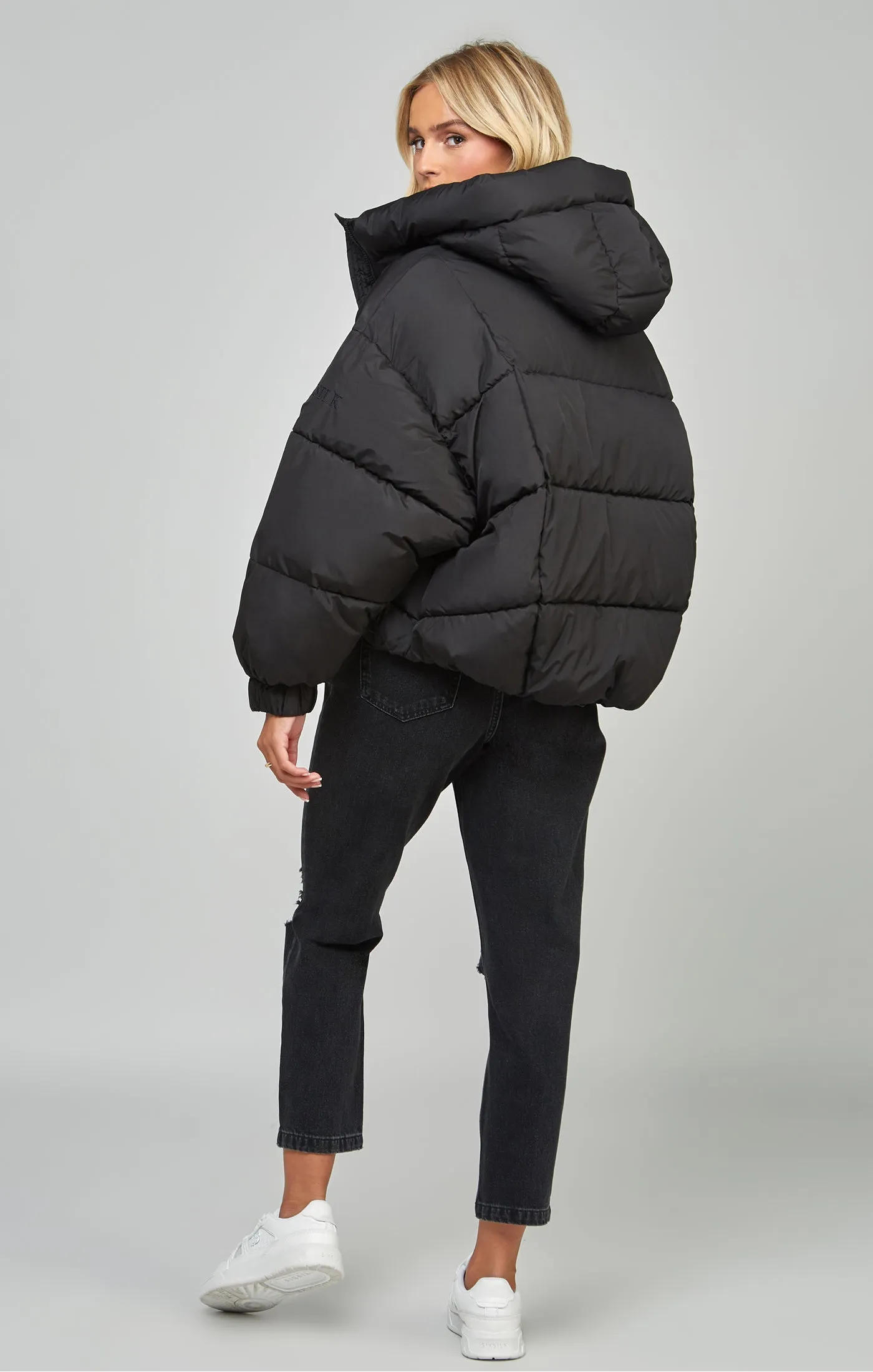 Black Oversized Padded Coat sold by Siksilk product image thumbnail 5