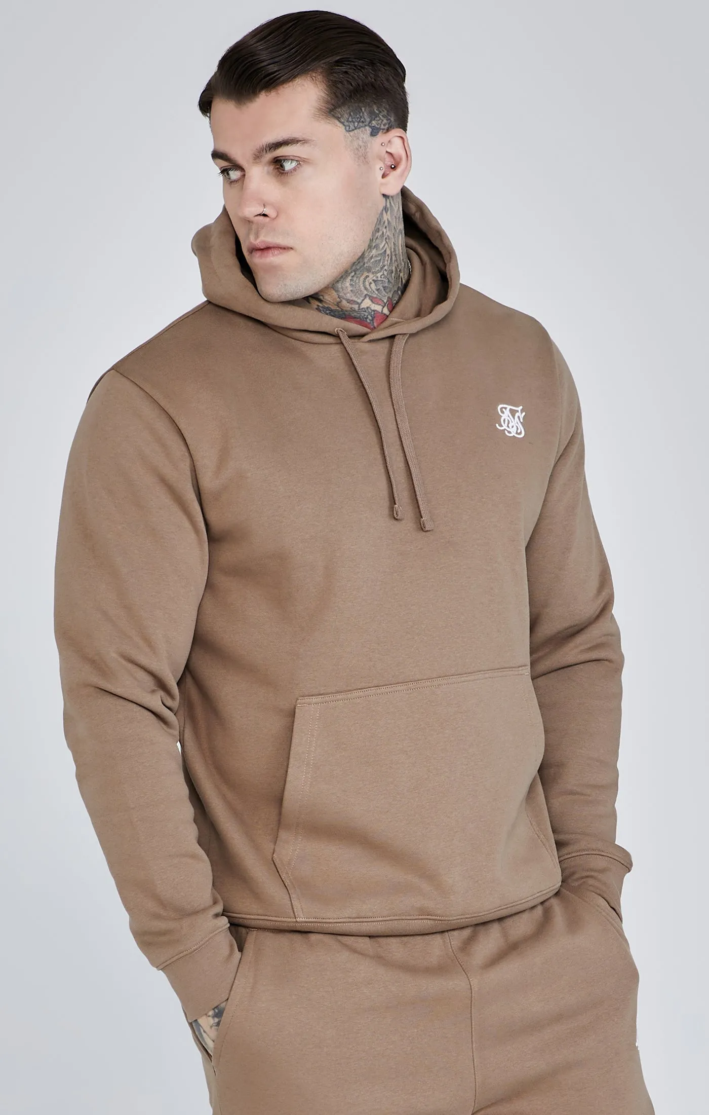 Brown Essentials Overhead Hoodie sold by Siksilk