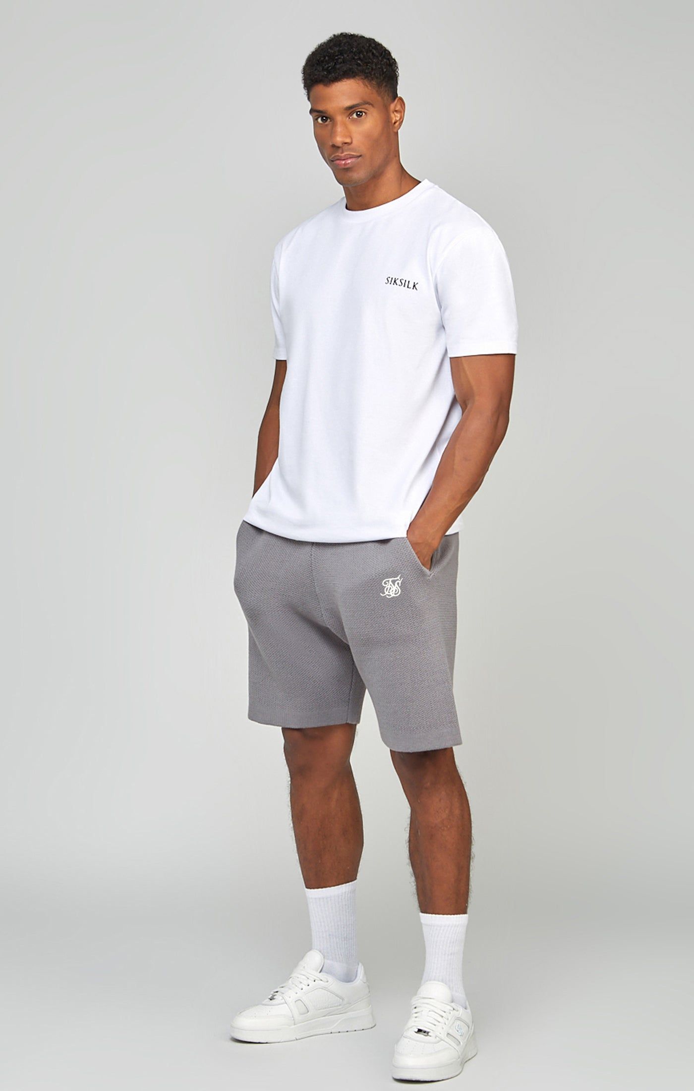 Grey Knitted Shorts sold by Siksilk product image thumbnail 2