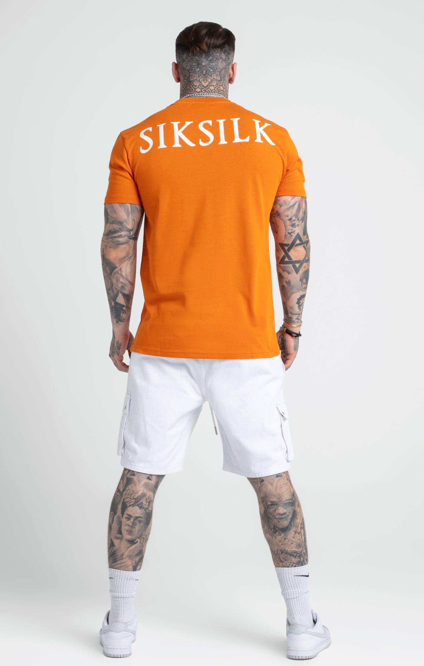 Orange Printed Logo Relaxed Fit T-Shirt sold by Siksilk product image thumbnail 5