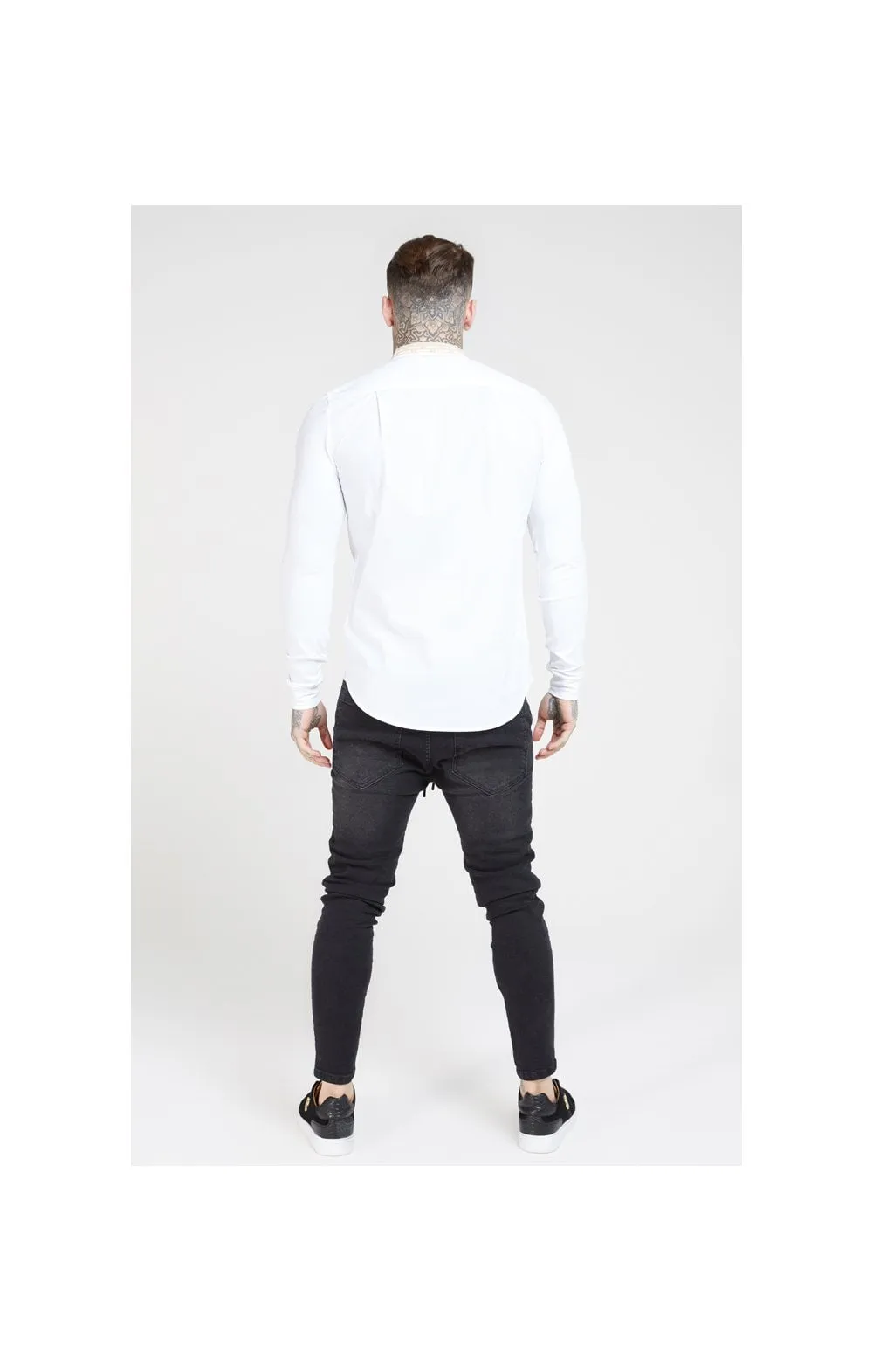 SikSilk L/S Chain Tape Collar Shirt – White sold by Siksilk product image thumbnail 4
