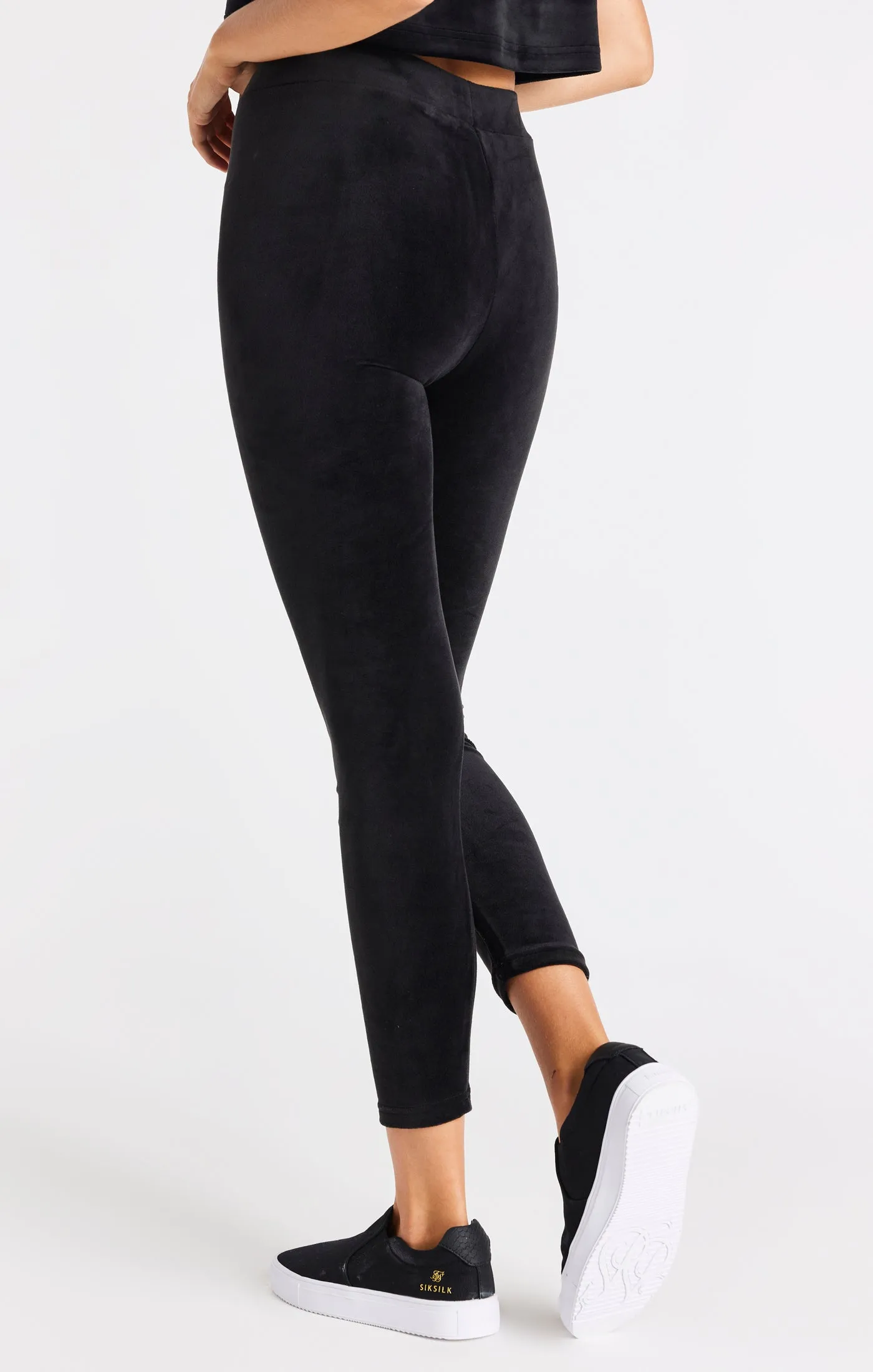 SikSilk Velour Embroidered Leggings - Black sold by Siksilk product image thumbnail 5