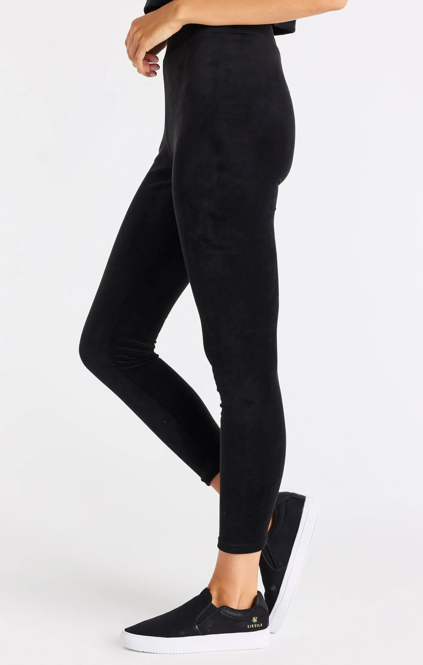 SikSilk Velour Embroidered Leggings - Black sold by Siksilk product image thumbnail 3