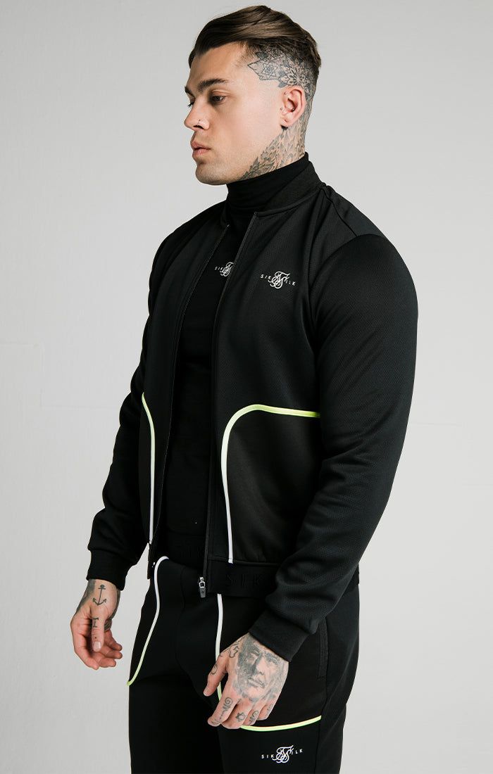 SikSilk Legacy Fade Bomber – Black & Fluro White sold by Siksilk