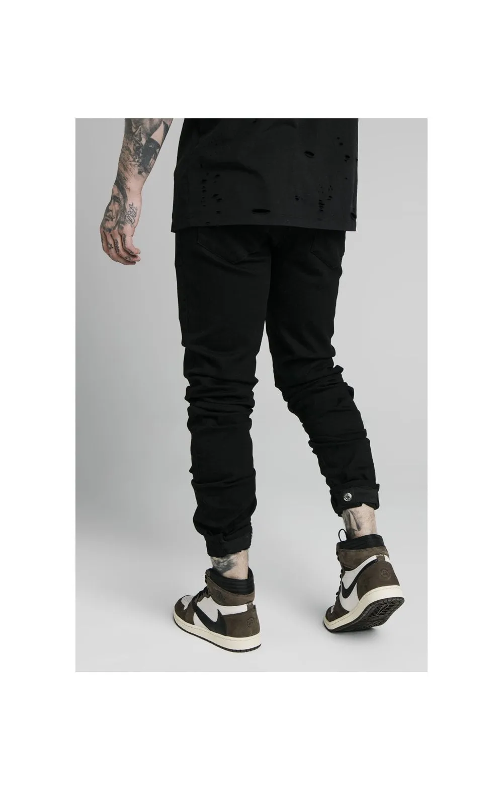 SikSilk Elasticated Strap Cuff Jeans - Black sold by Siksilk product image thumbnail 2