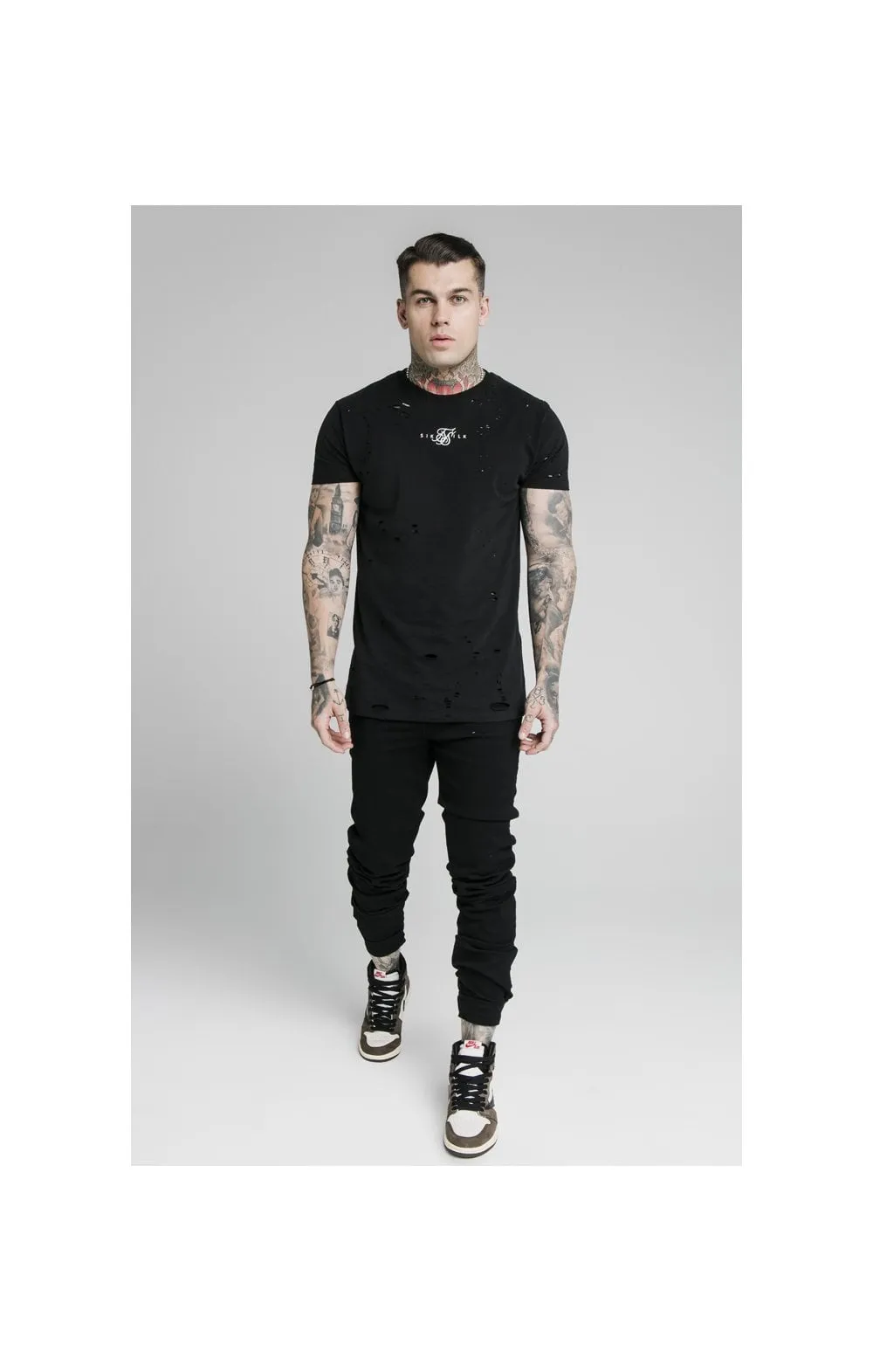 SikSilk Elasticated Strap Cuff Jeans - Black sold by Siksilk product image thumbnail 4