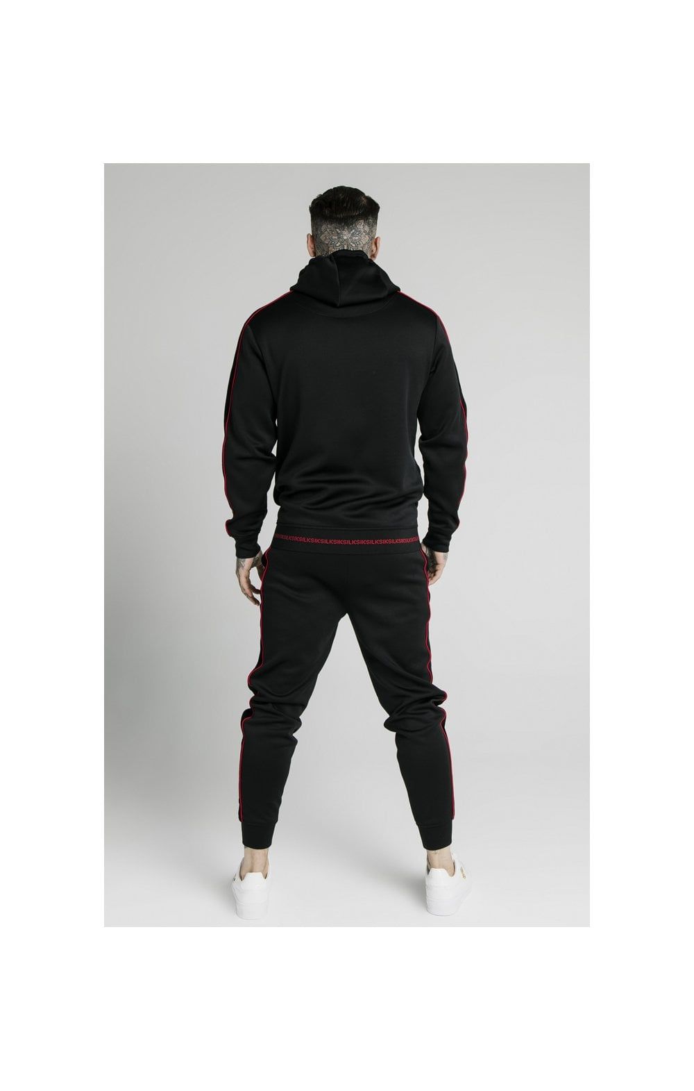 SikSilk Imperial Quarter Zip Hoodie - Black & Red sold by Siksilk product image thumbnail 8