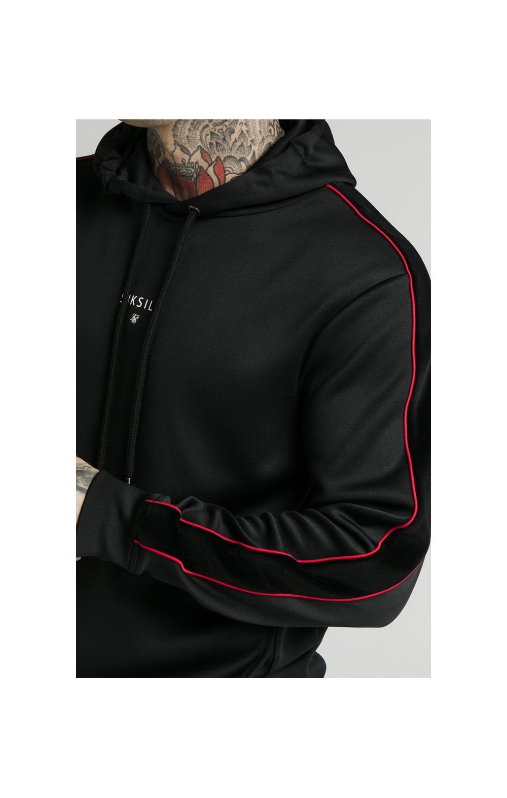SikSilk Imperial Quarter Zip Hoodie - Black & Red sold by Siksilk product image thumbnail 2