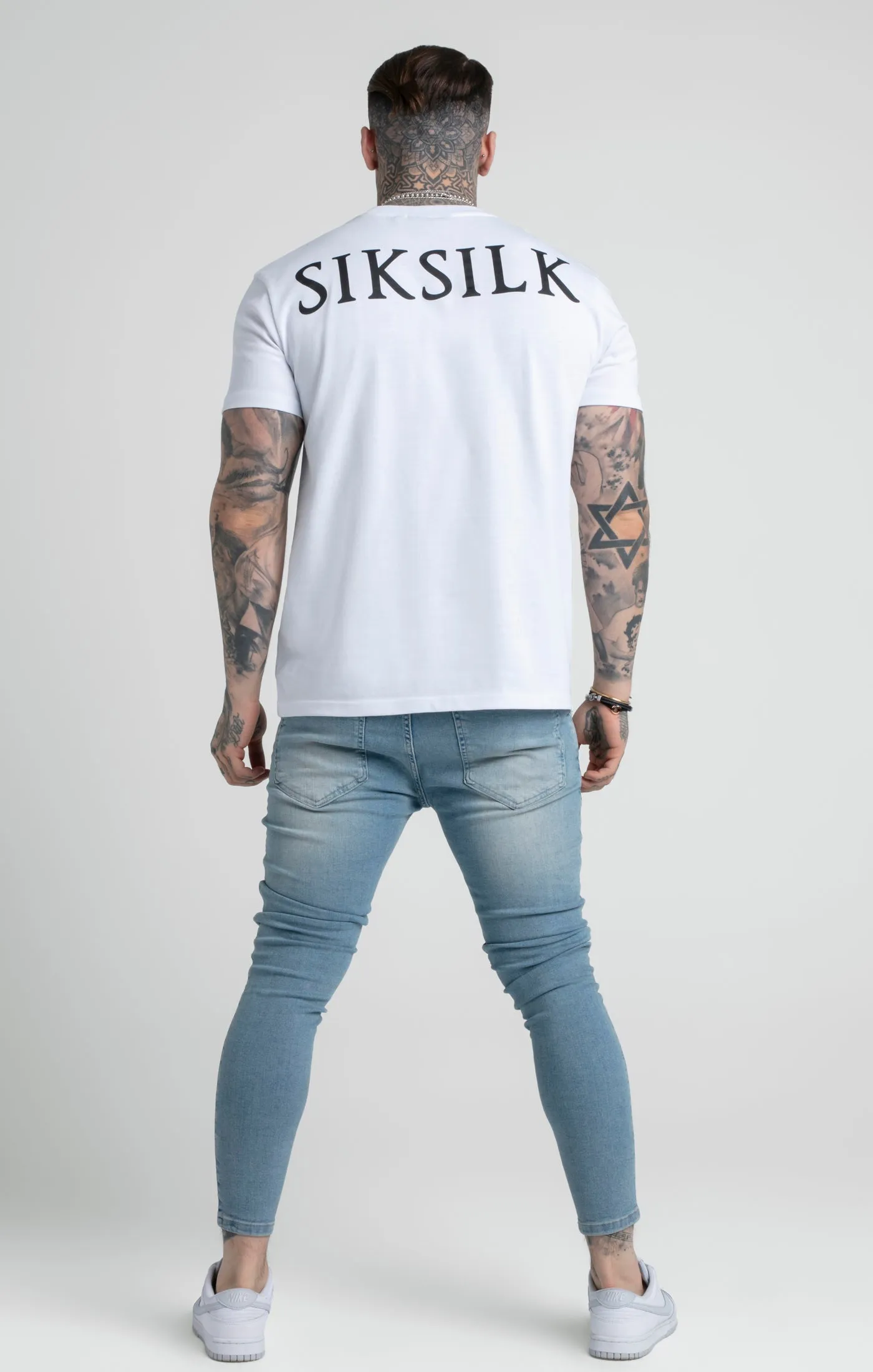 White Printed Logo Relaxed Fit T-Shirt sold by Siksilk product image thumbnail 5