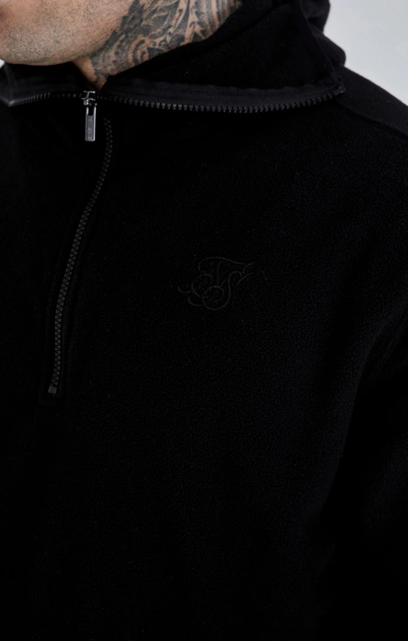 Black Polar Fleece Hoodie sold by Siksilk product image thumbnail 3