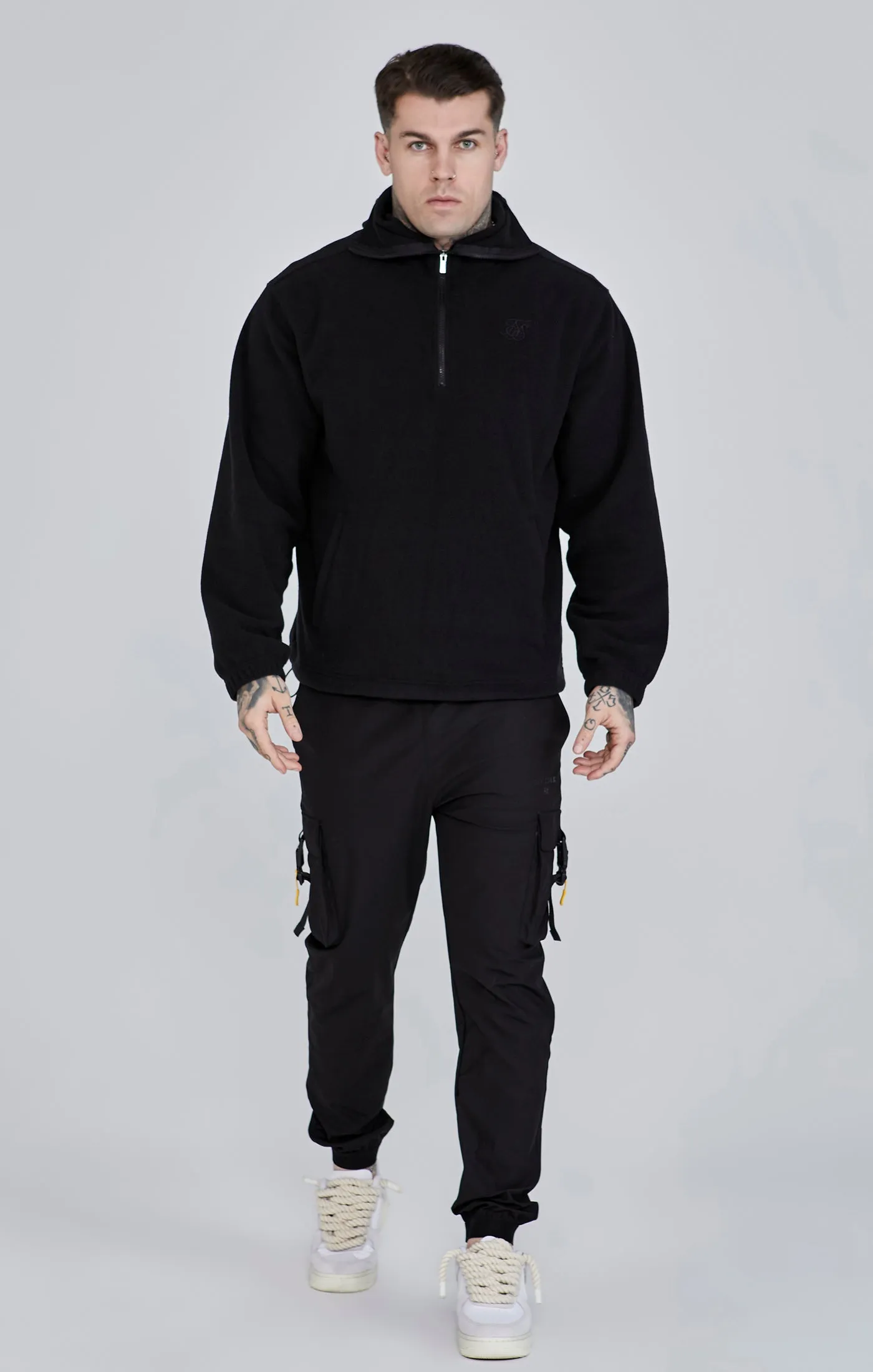 Black Polar Fleece Hoodie sold by Siksilk product image thumbnail 2