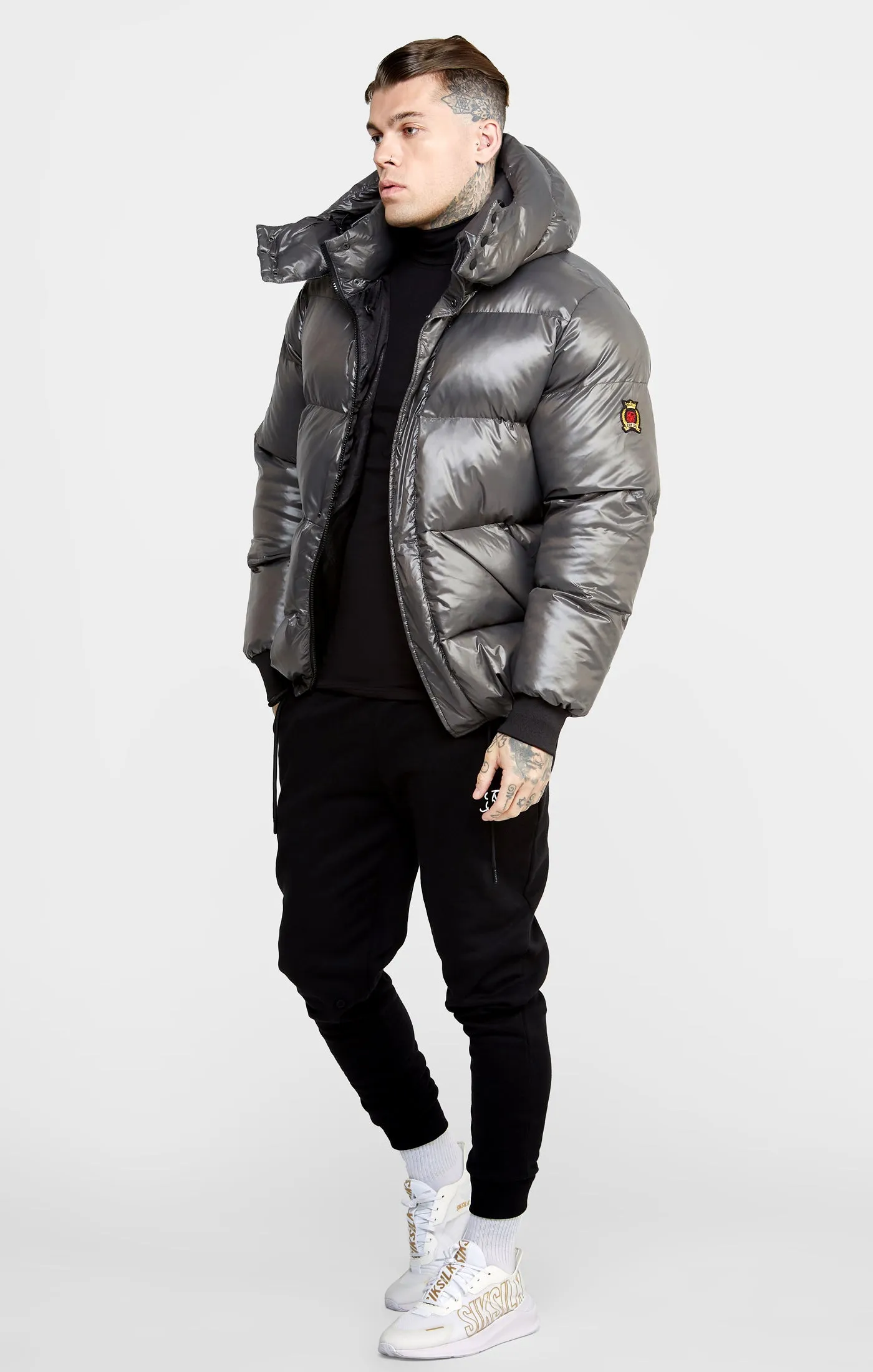 Grey Puffer Jacket sold by Siksilk product image thumbnail 4