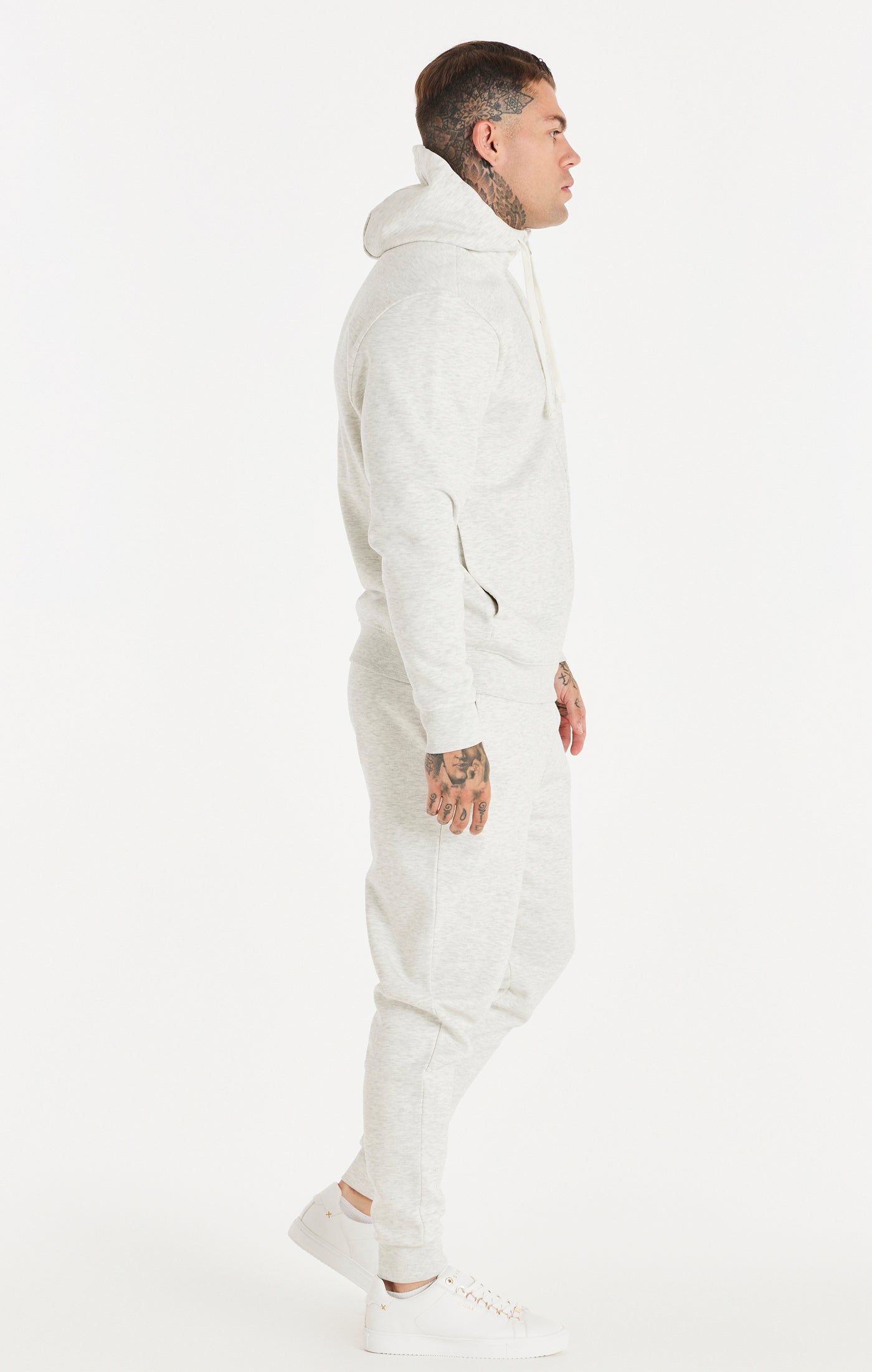 Snow Marl Essential Zip-Thru Funnel Neck Hoodie sold by Siksilk product image thumbnail 5