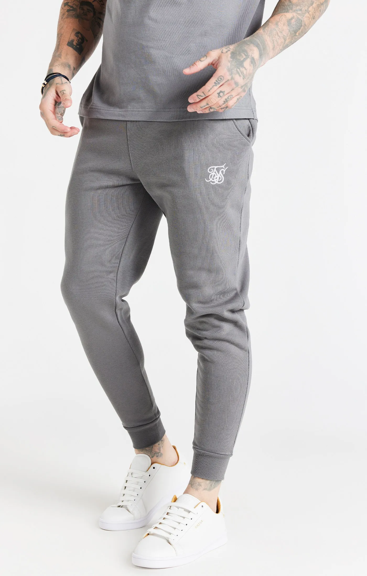 Grey Essential Fitted Jogger sold by Siksilk