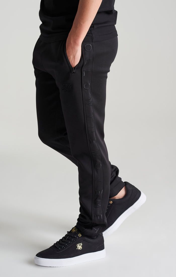 Boys Black Panelled Jogger sold by Siksilk