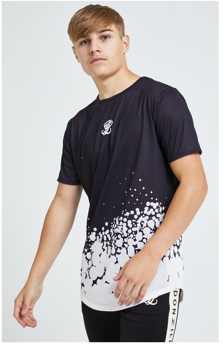 Illusive London Erupt Fade Tee - Black & Cream sold by Siksilk product image thumbnail 2