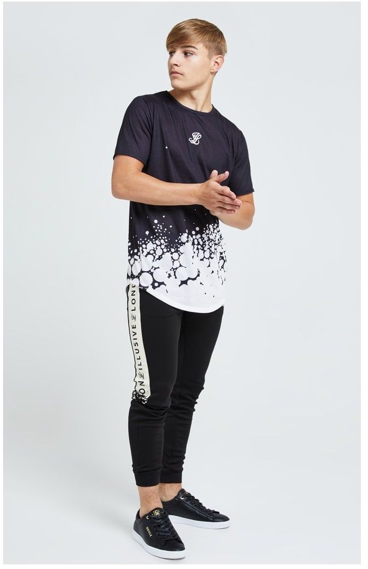 Illusive London Erupt Fade Tee - Black & Cream sold by Siksilk product image thumbnail 4