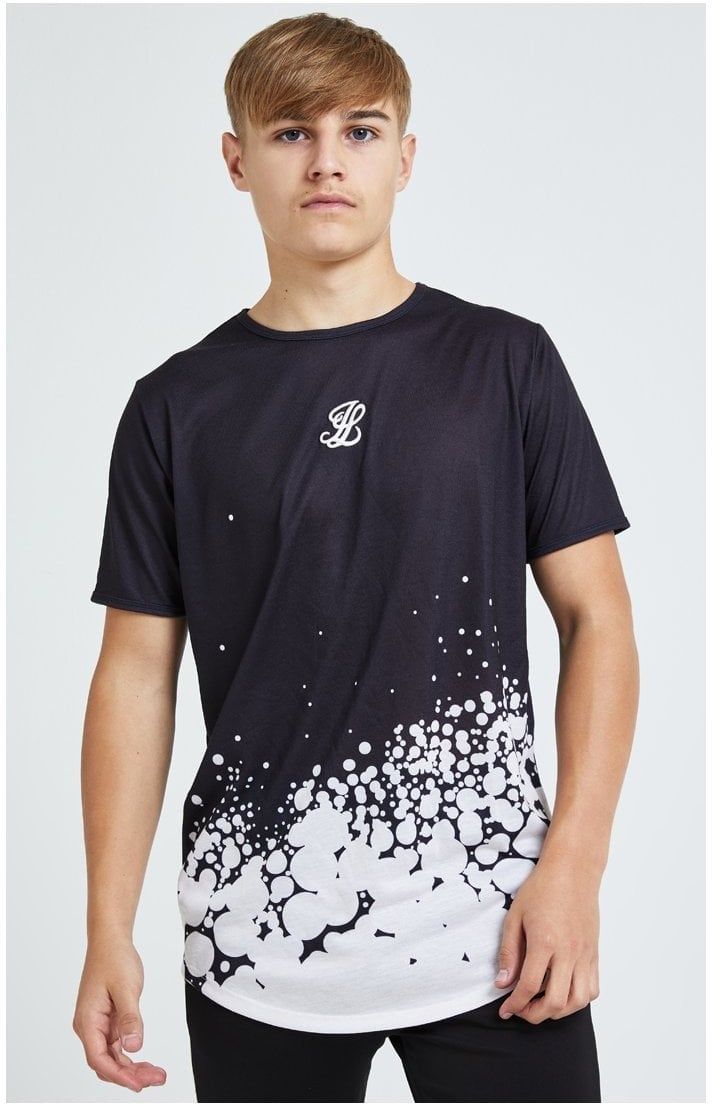 Illusive London Erupt Fade Tee - Black & Cream sold by Siksilk