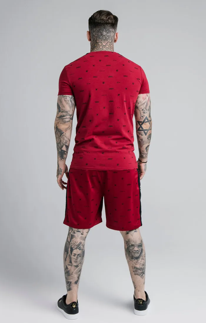 SikSilk Shadow Loose Fit Shorts - Deep Red & Black sold by Siksilk product image thumbnail 5