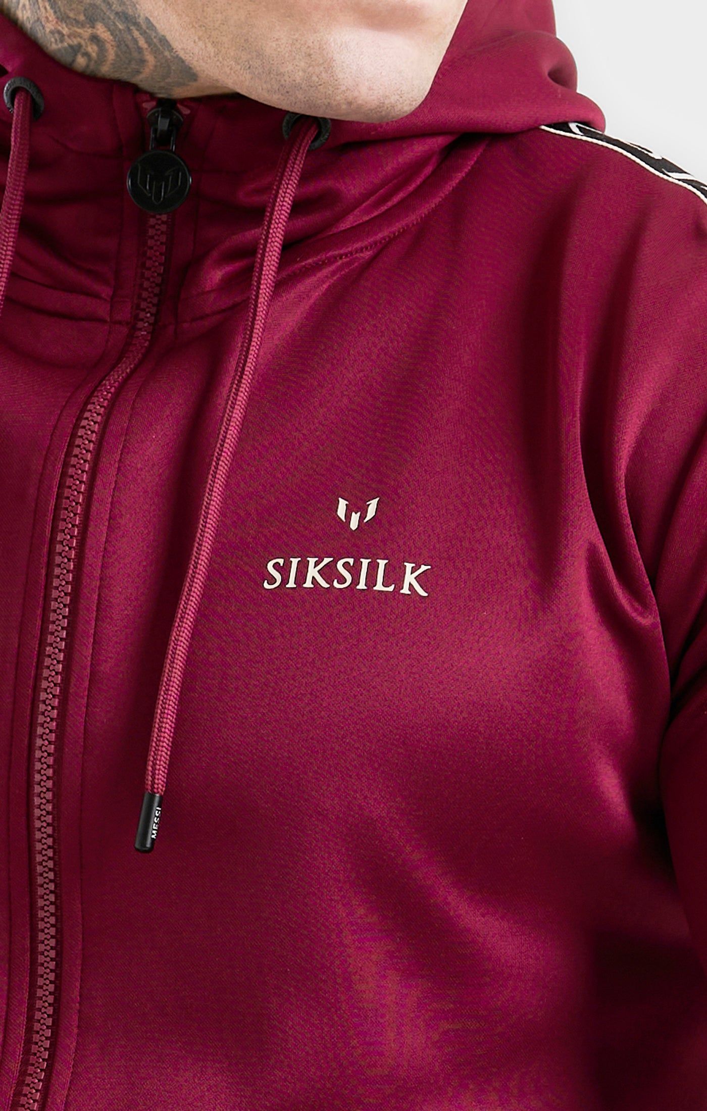 Messi x SikSilk Taped Zip Through - Burgundy sold by Siksilk product image thumbnail 2