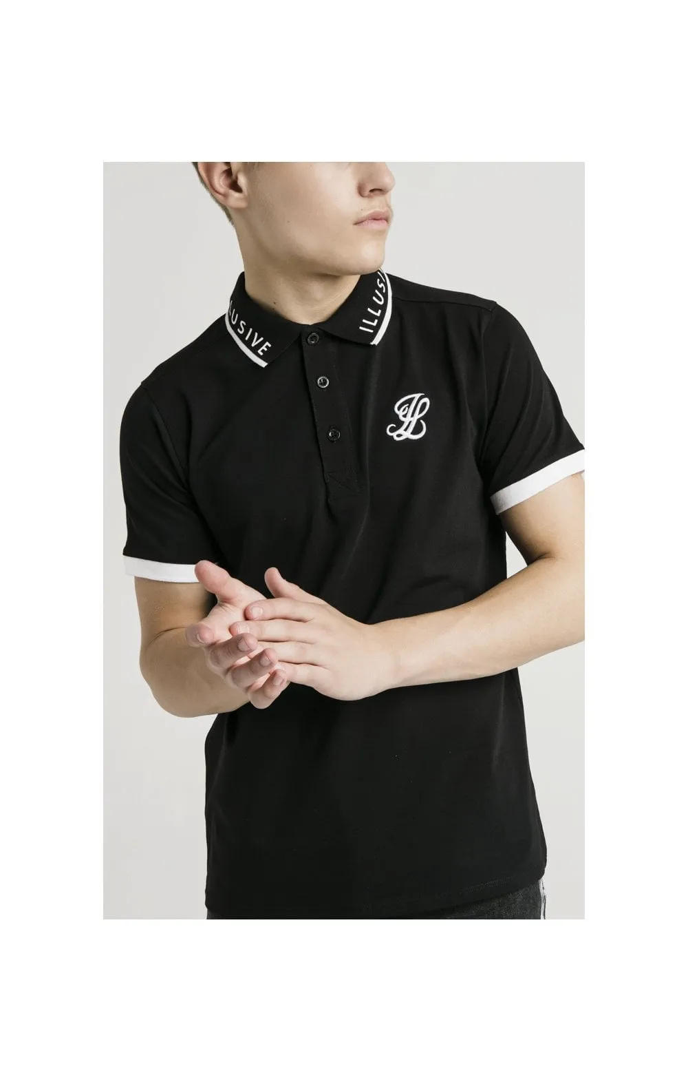 Illusive London S/S Polo Tee - Black & White sold by Siksilk