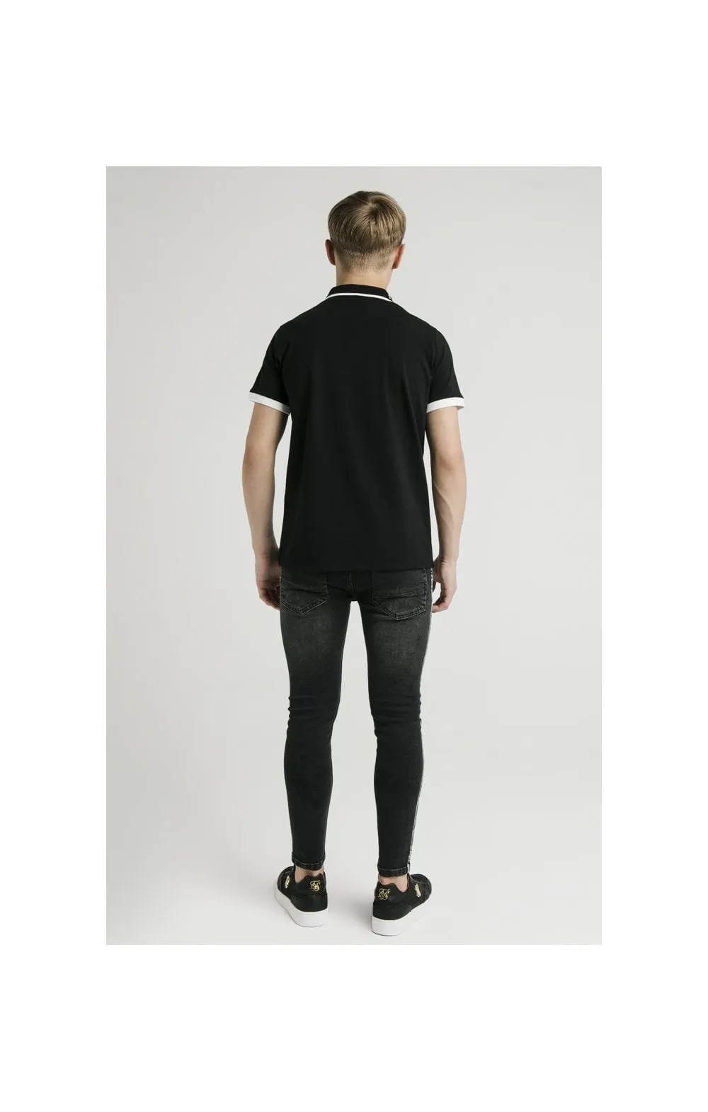 Illusive London S/S Polo Tee - Black & White sold by Siksilk product image thumbnail 5