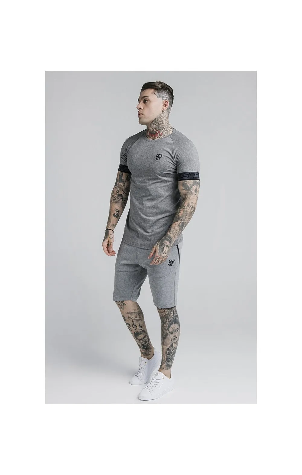 SikSilk Exhibit Function Shorts - Grey Marl sold by Siksilk product image thumbnail 4
