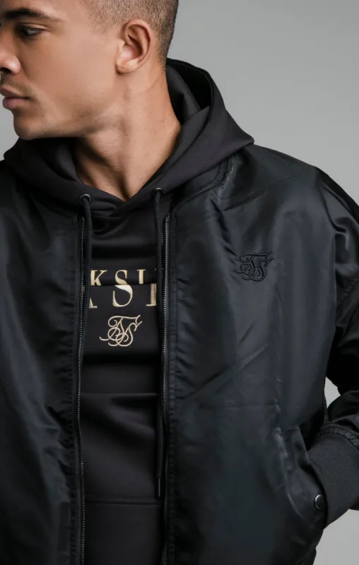 Black Bomber Jacket sold by Siksilk