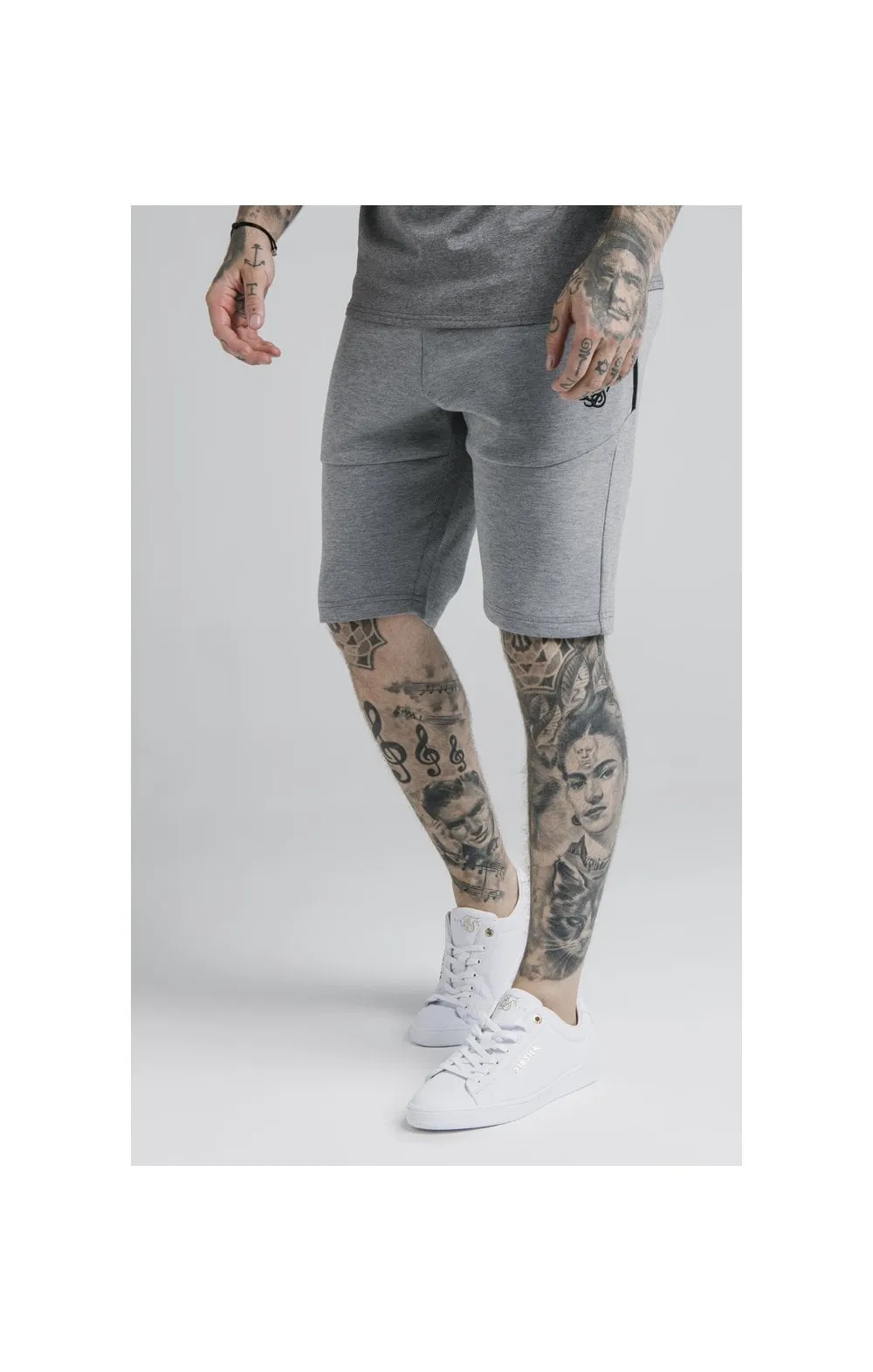 SikSilk Exhibit Function Shorts - Grey Marl sold by Siksilk