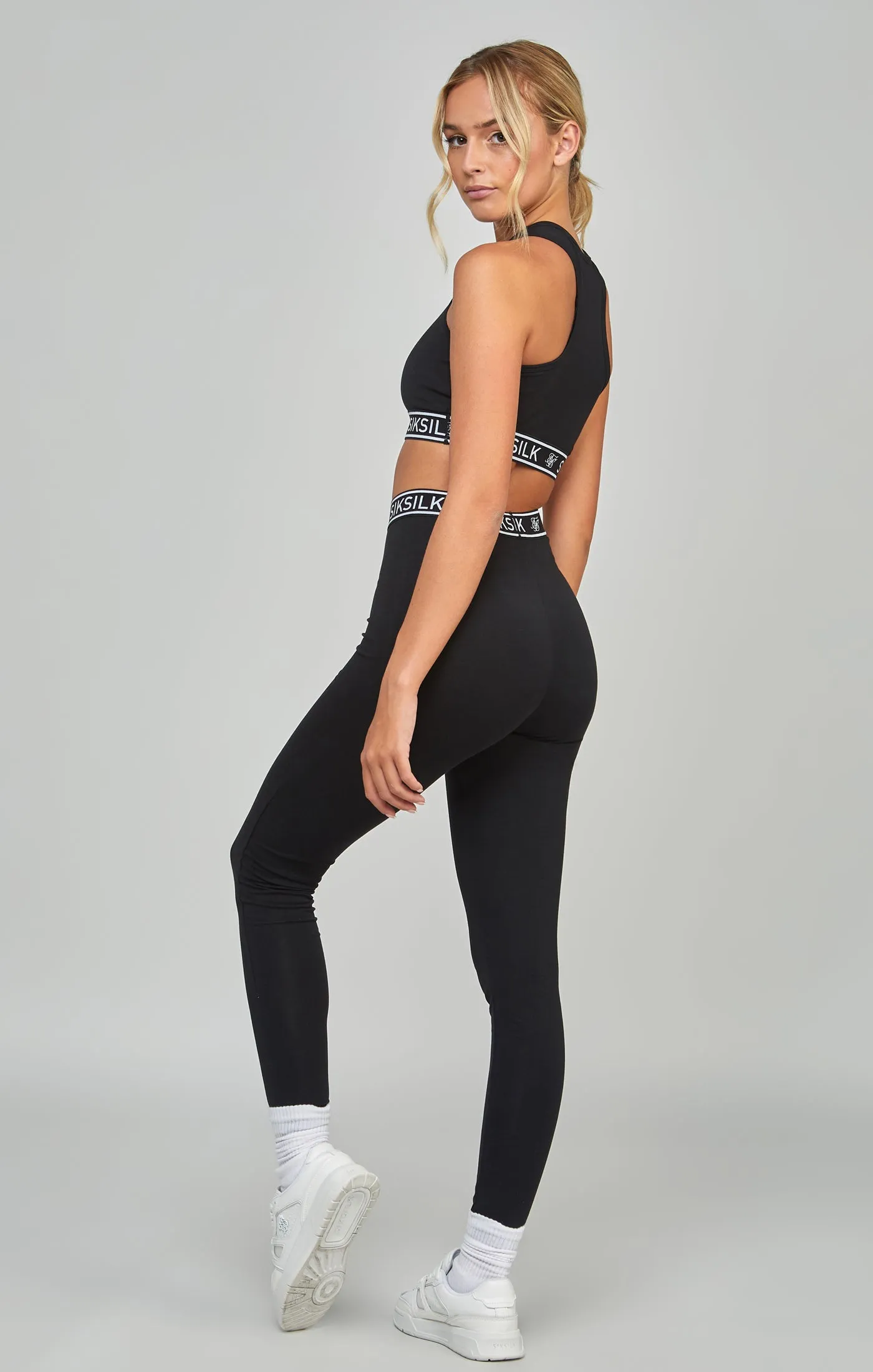 Black Essential Tape Leggings sold by Siksilk product image thumbnail 5