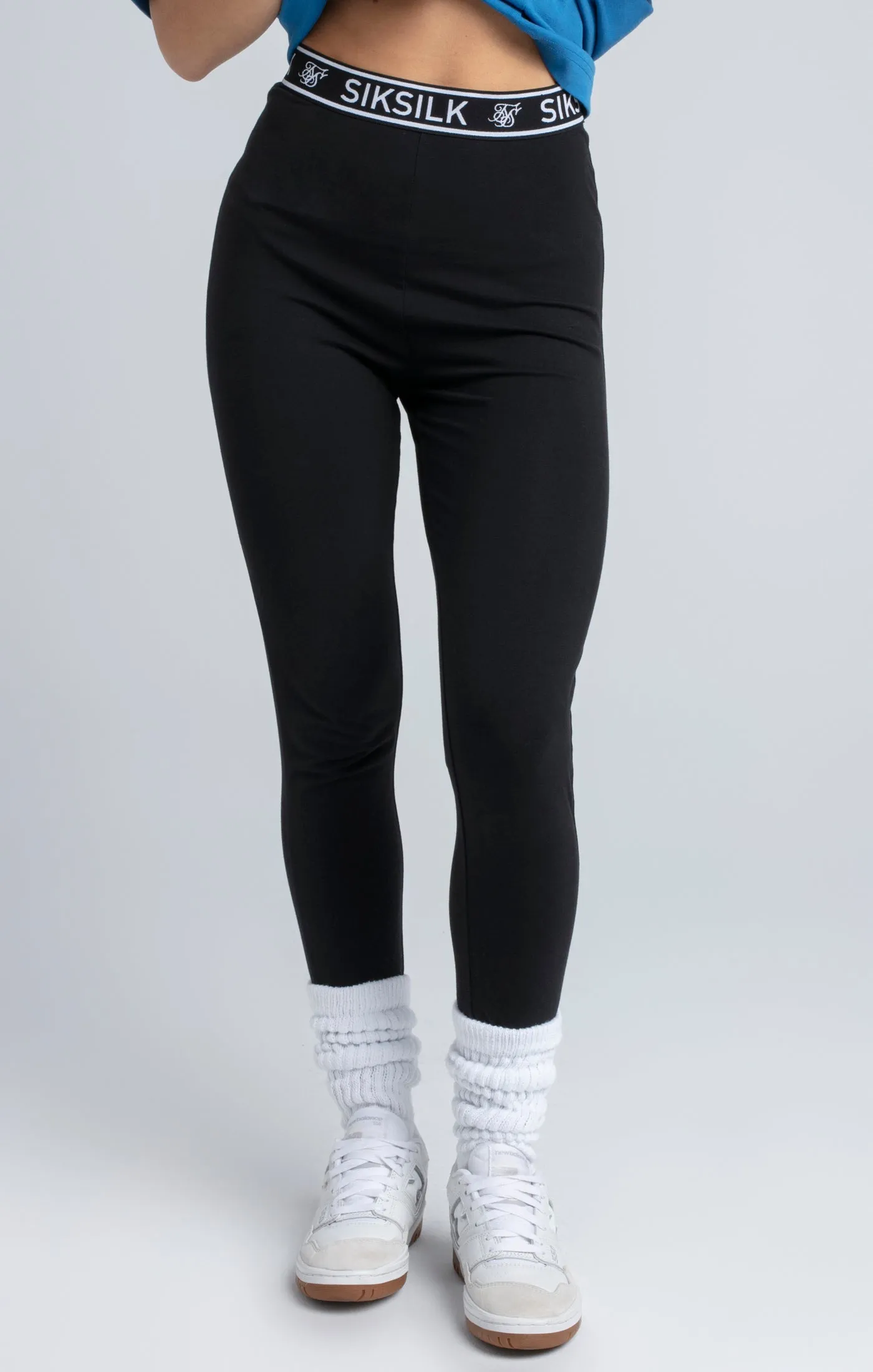 Black Essential Tape Leggings sold by Siksilk