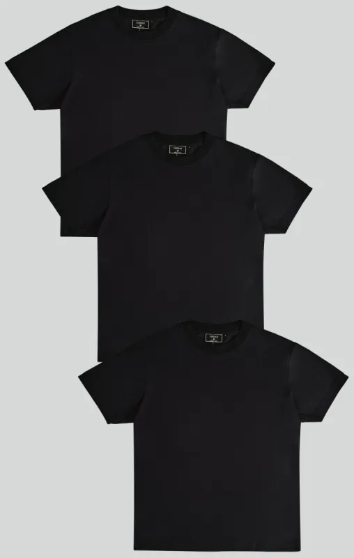 Black Pack of 3 T-Shirts sold by Siksilk