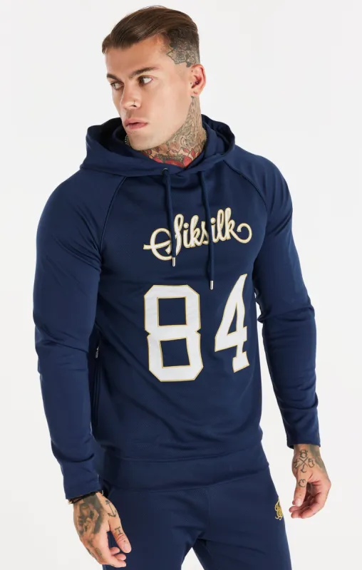 Navy Overhead Retro Sports Hoodie sold by Siksilk