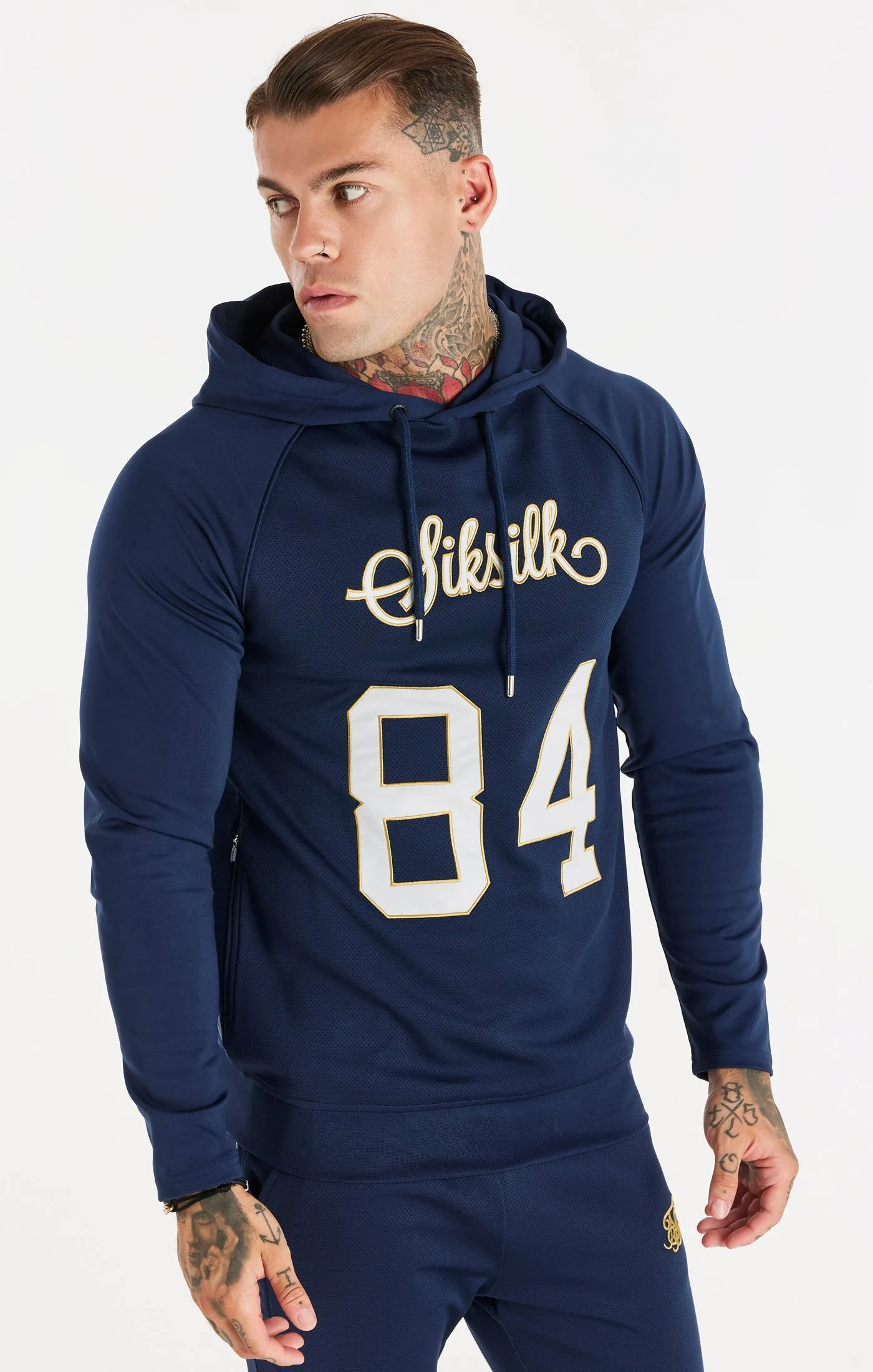 Navy Overhead Retro Sports Hoodie sold by Siksilk