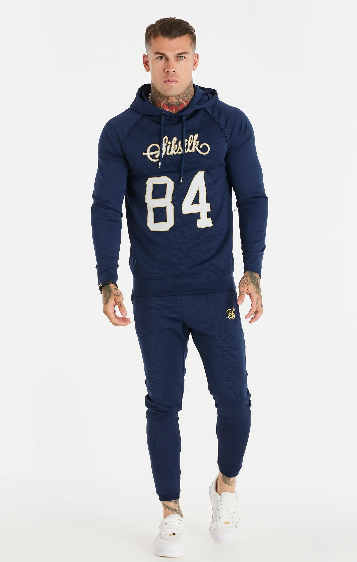 Navy Overhead Retro Sports Hoodie sold by Siksilk product image thumbnail 3