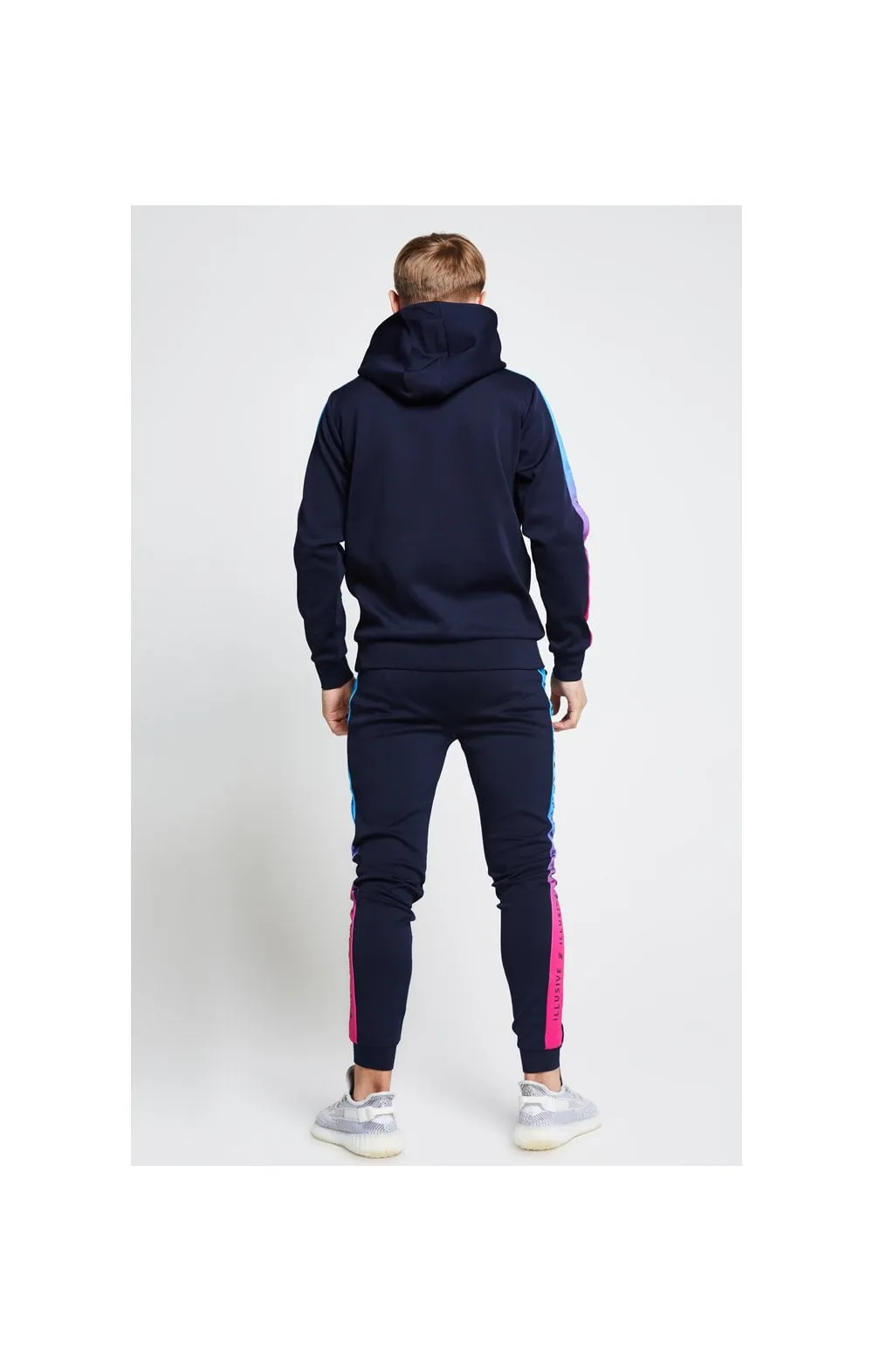 Illusive London Fade Panel Overhead Hoodie - Navy Blue & Pink sold by Siksilk product image thumbnail 5