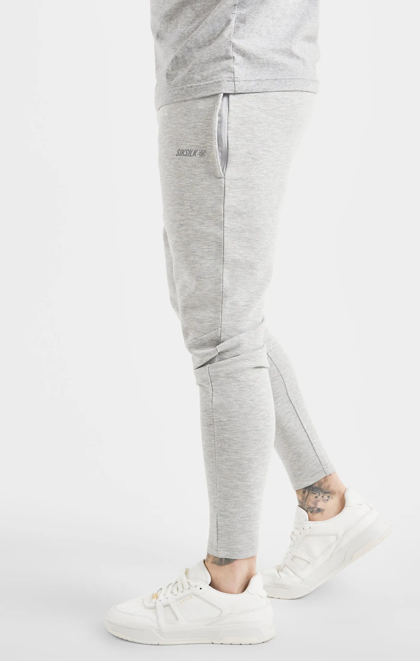 Grey Marl Sports Track Pant sold by Siksilk product image thumbnail 2