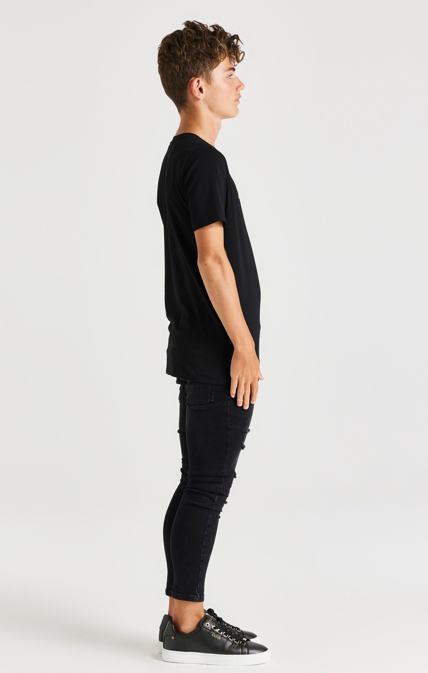 Boys Black Branded T-Shirt sold by Siksilk product image thumbnail 6