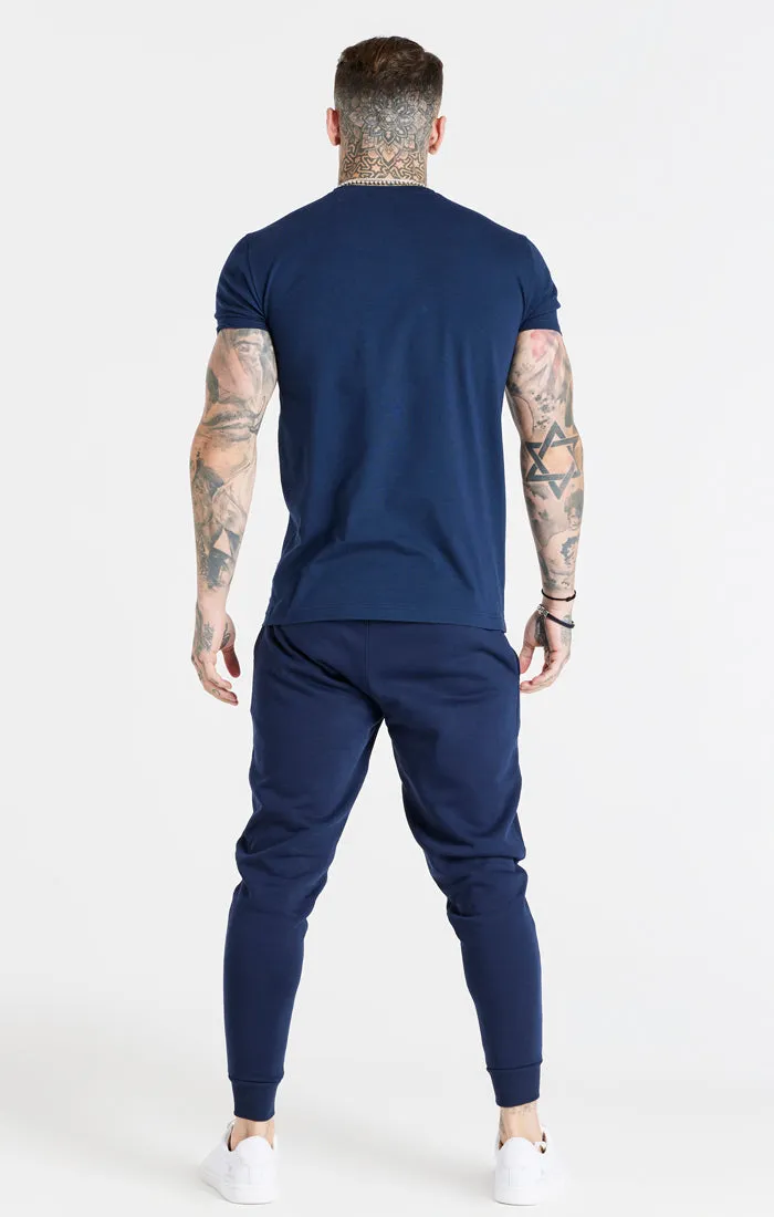 Navy Essential Muscle Fit T-Shirt sold by Siksilk product image thumbnail 5