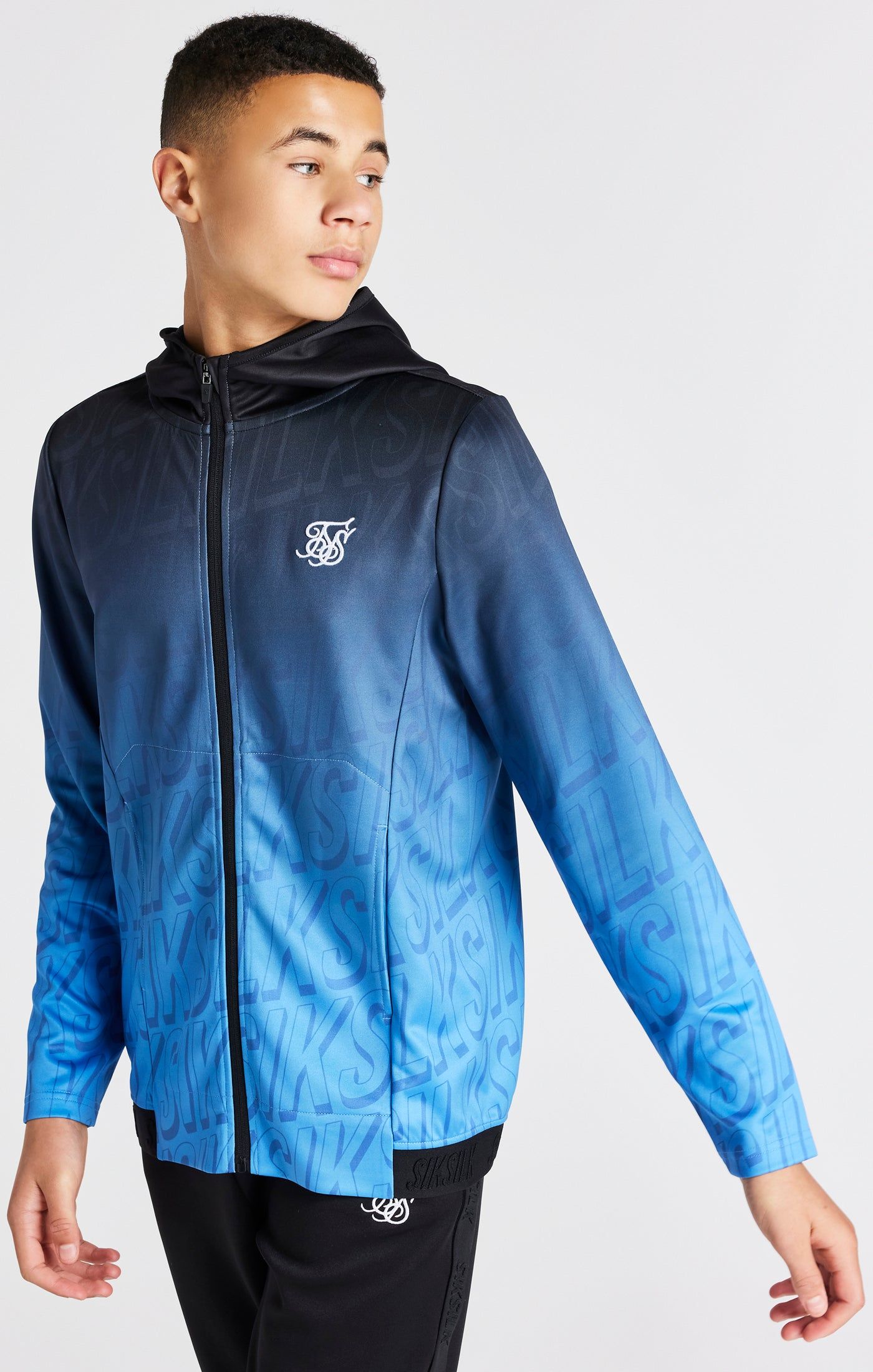 Boys Blue Fade Zip Thru Hoodie sold by Siksilk product image thumbnail 6