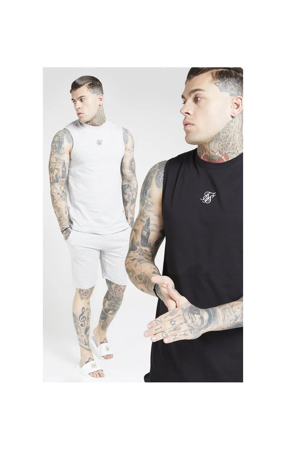 Grey And Black Lounge Vest sold by Siksilk