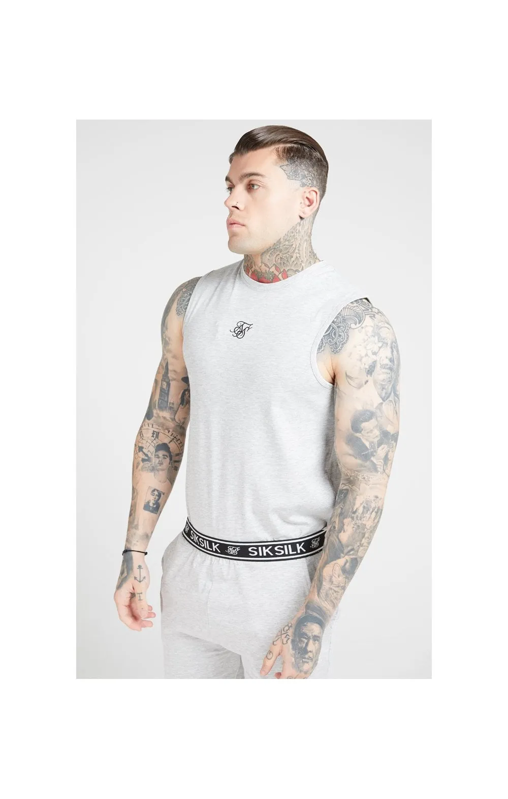 Grey And Black Lounge Vest sold by Siksilk product image thumbnail 5