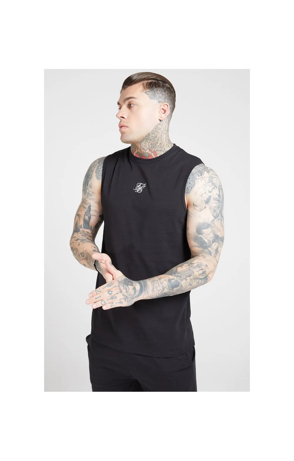 Grey And Black Lounge Vest sold by Siksilk product image thumbnail 3