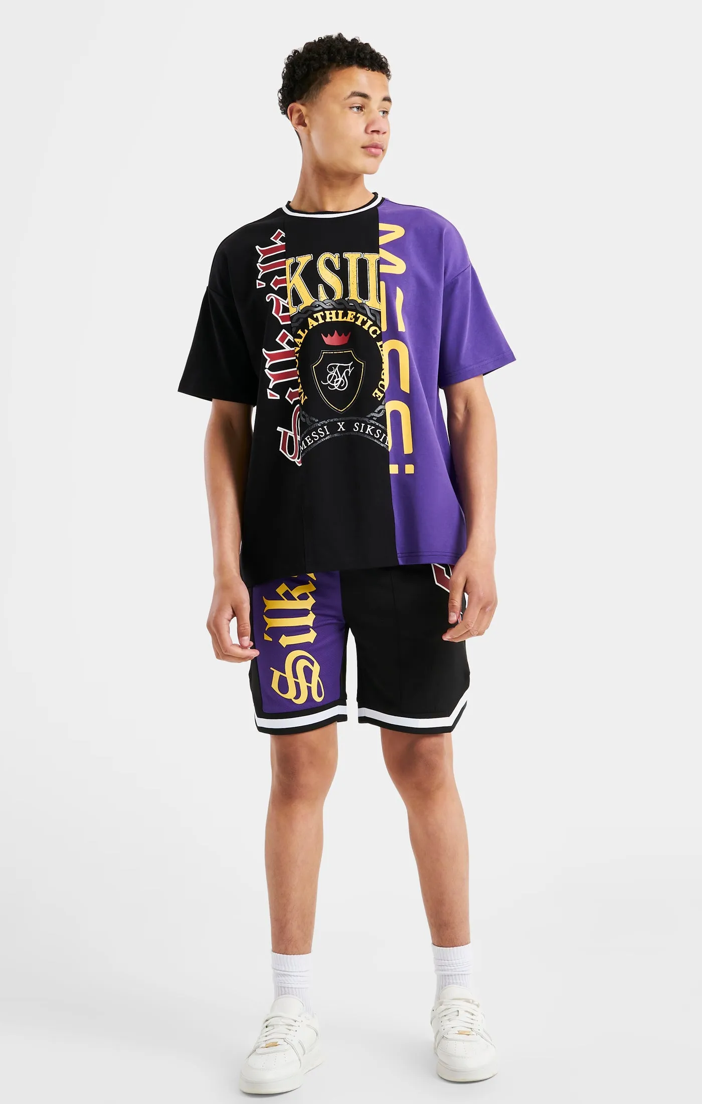 Messi x SikSilk Retro Oversized Tee - Black & Purple sold by Siksilk product image thumbnail 3