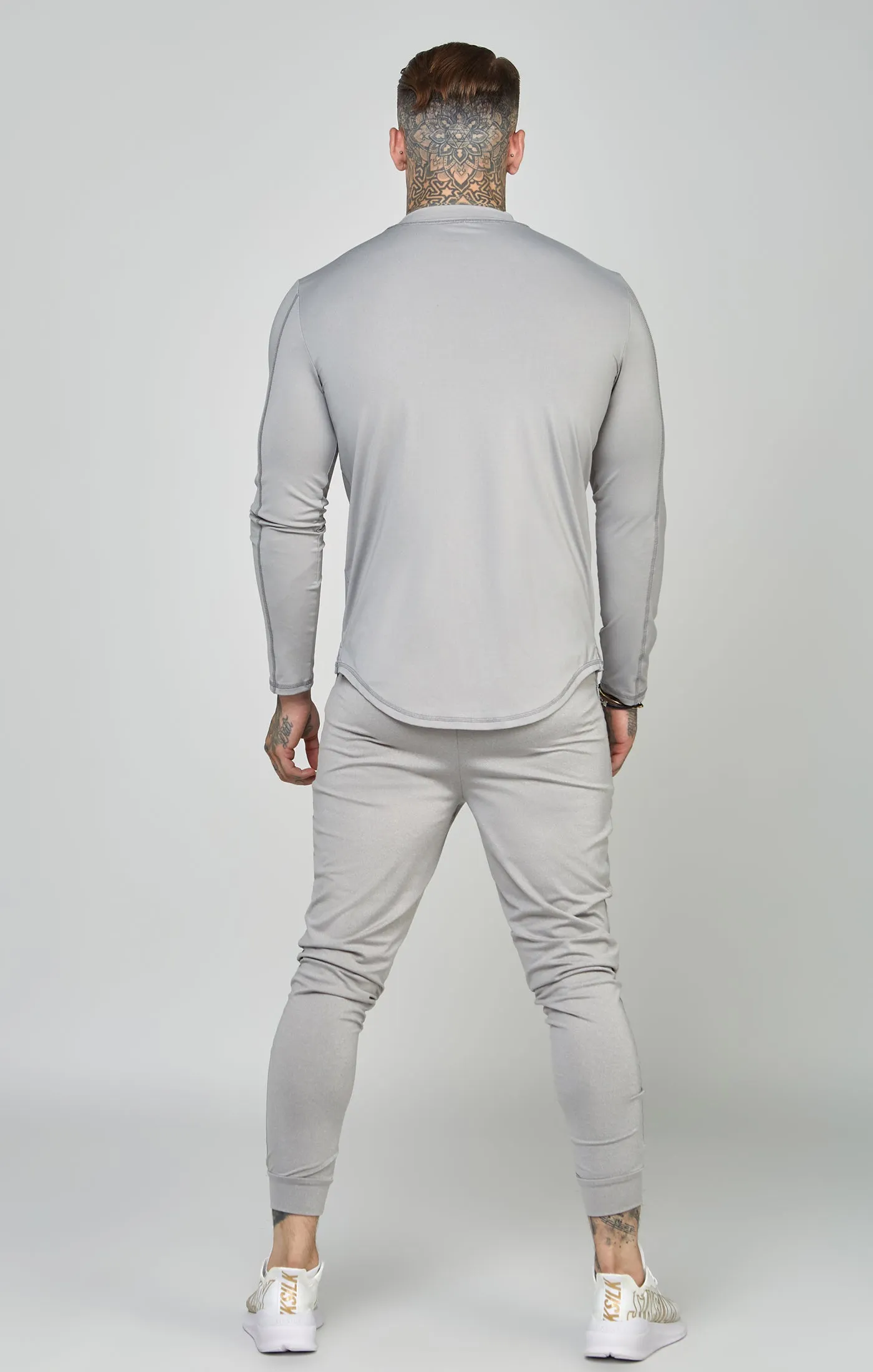 Grey Sports Muscle Fit Long Sleeve Top sold by Siksilk product image thumbnail 5