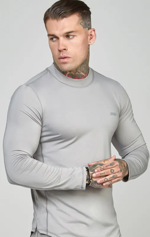 Grey Sports Muscle Fit Long Sleeve Top sold by Siksilk
