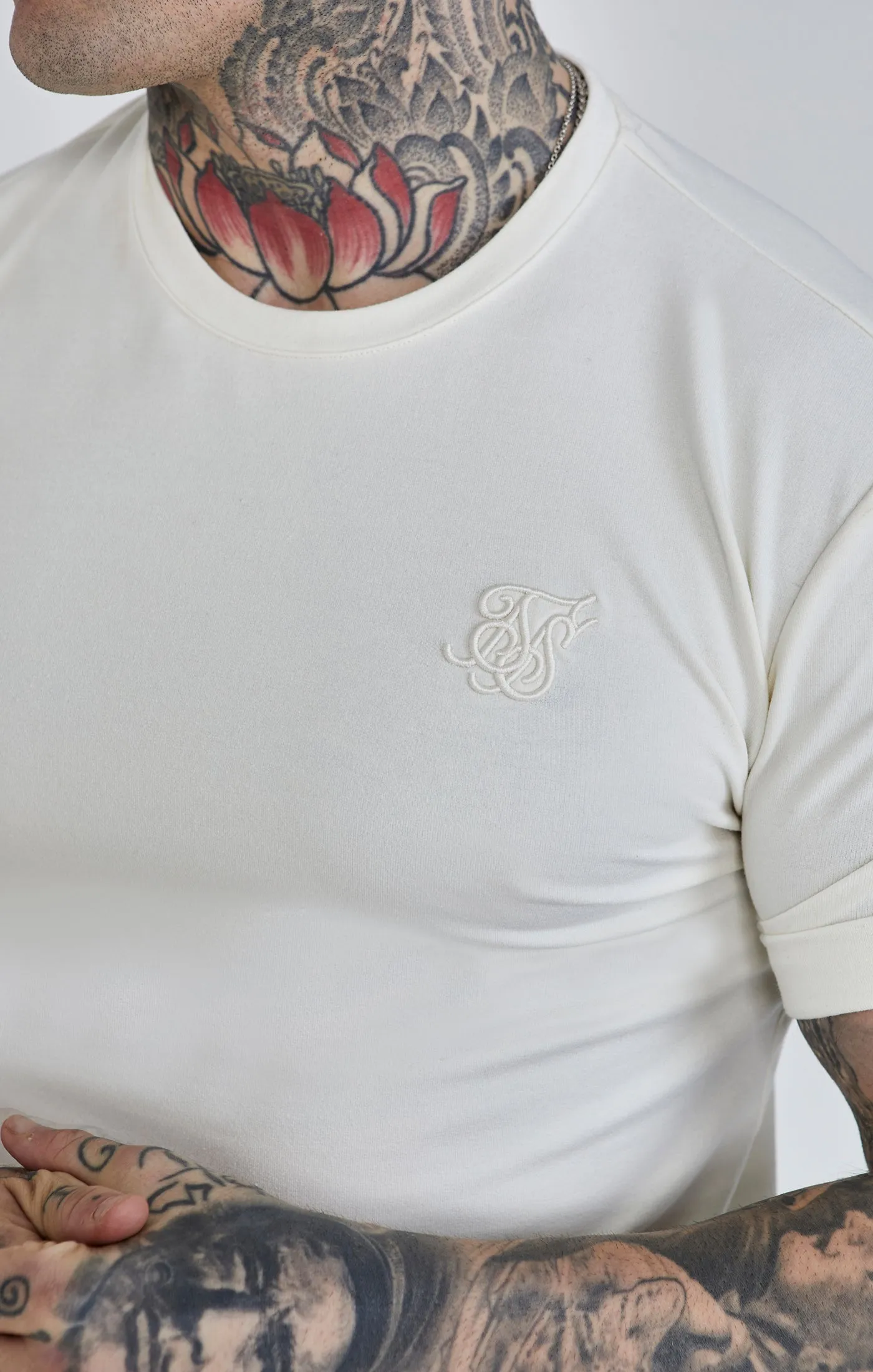 Ecru Roll Sleeve T-Shirt sold by Siksilk product image thumbnail 3