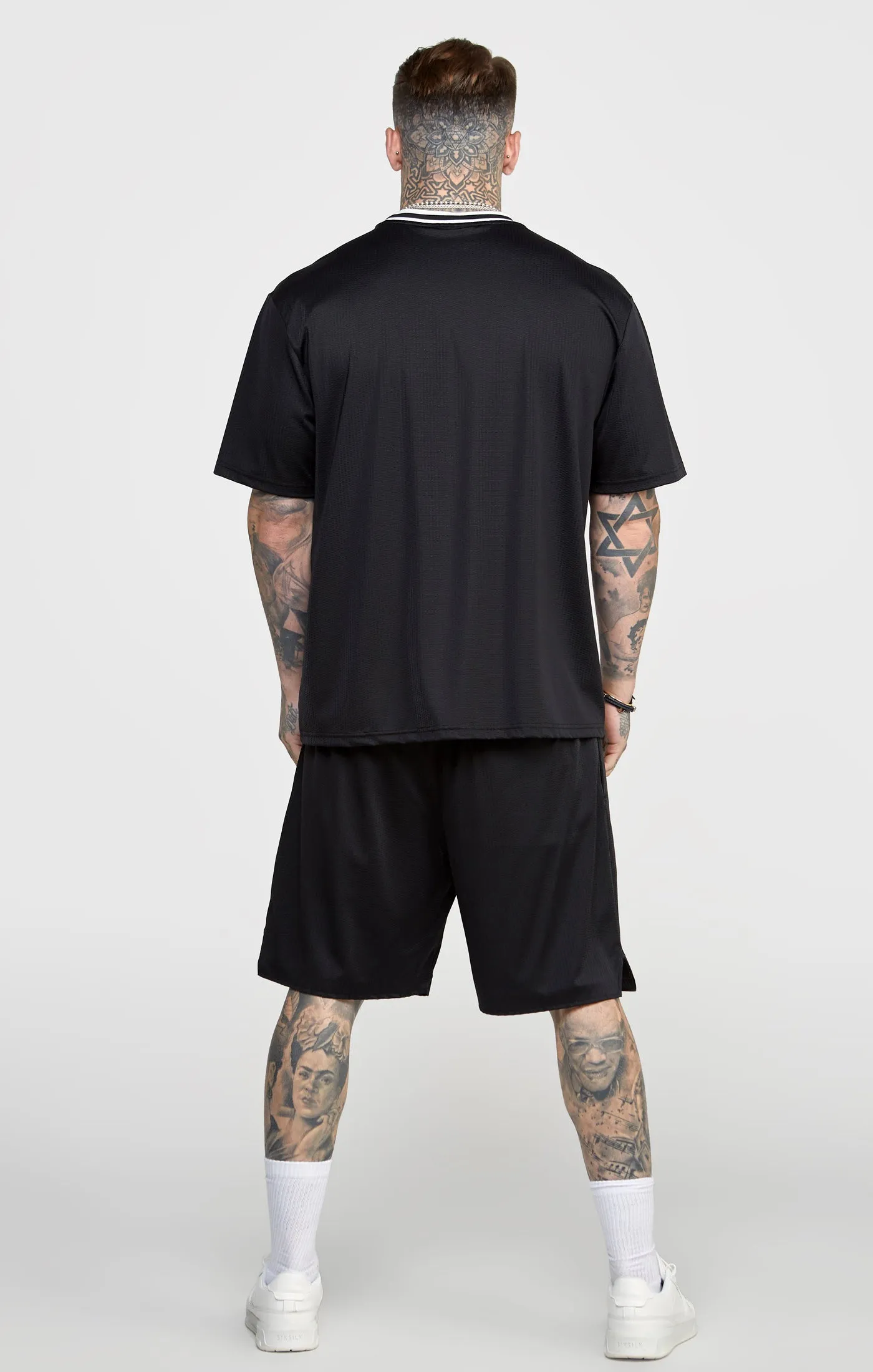 Black Mesh Drop Shoulder Tee sold by Siksilk product image thumbnail 5