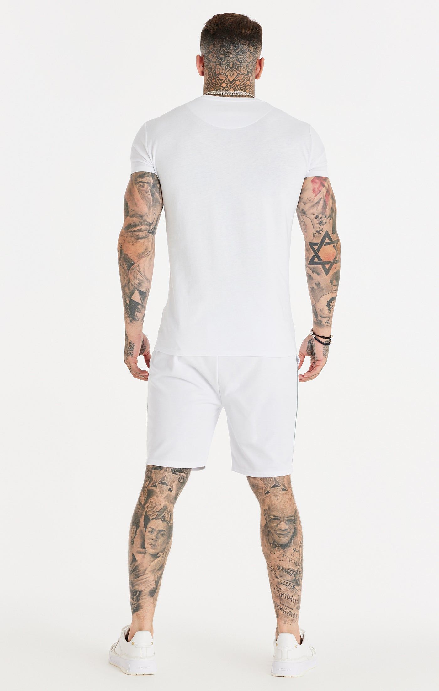 SikSilk Script Pleated Shorts - White sold by Siksilk product image thumbnail 5
